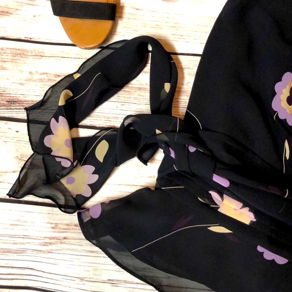 Floral Wrap Top Casual Corner Posey Blouse - Picture 6 of 7